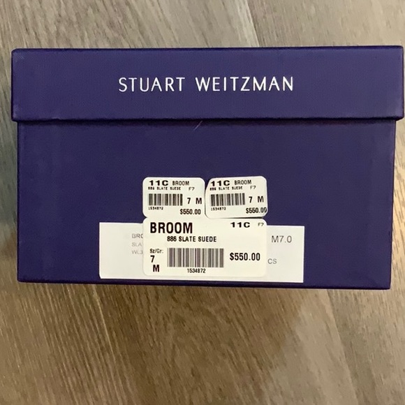 NWT Stuart Weitzman Size 7 “Broom” Slate Suede Shoes - BRAND NEW WITH BOX! - Picture 4 of 9